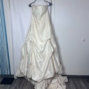 Watters Silk Ivory Wedding Gown Bustle Train